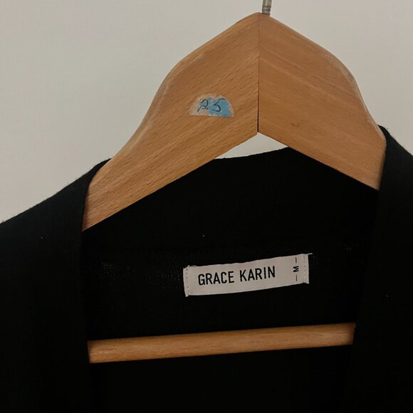 Grace Karin Open Front Cardigan, Black, Size Medium - Picture 4 of 4